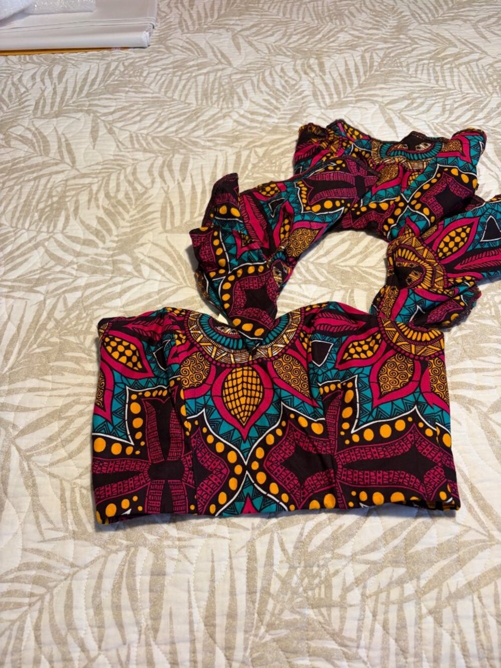 Anthropologie Sika Handmade Ghanaian Cotton Printed Strapless Crop Top 6